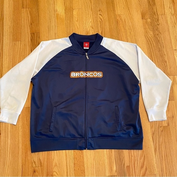 NFL For Her Jacket Denver Broncos Team Apparel Women's Full-Zip Track Bomber 2X - Picture 1 of 8